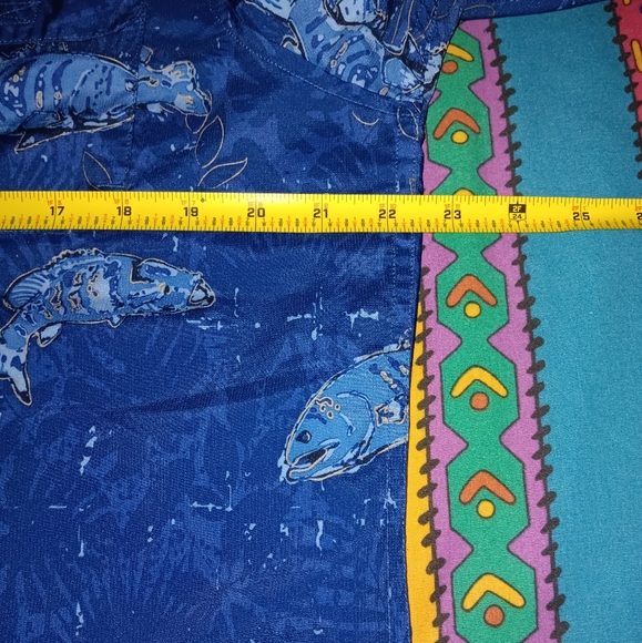 Chaps Ralph Lauren All Over Print Fish Button Up Fishing Shirt Vintage - Picture 5 of 5